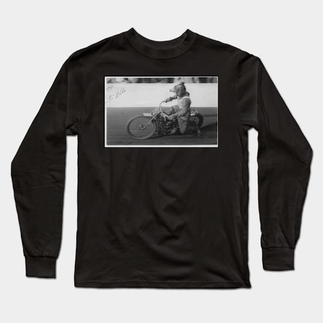 Pilot Bear b&w Long Sleeve T-Shirt by FattoAMano